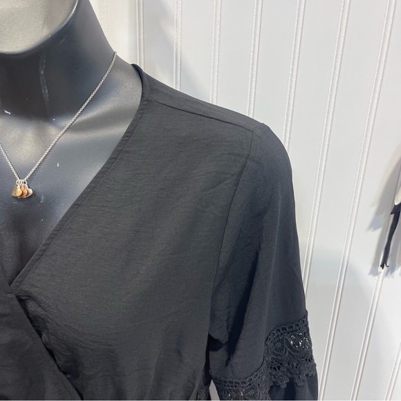 Cupshe Black Lace Trim Swim Coverup - Picture 2 of 7